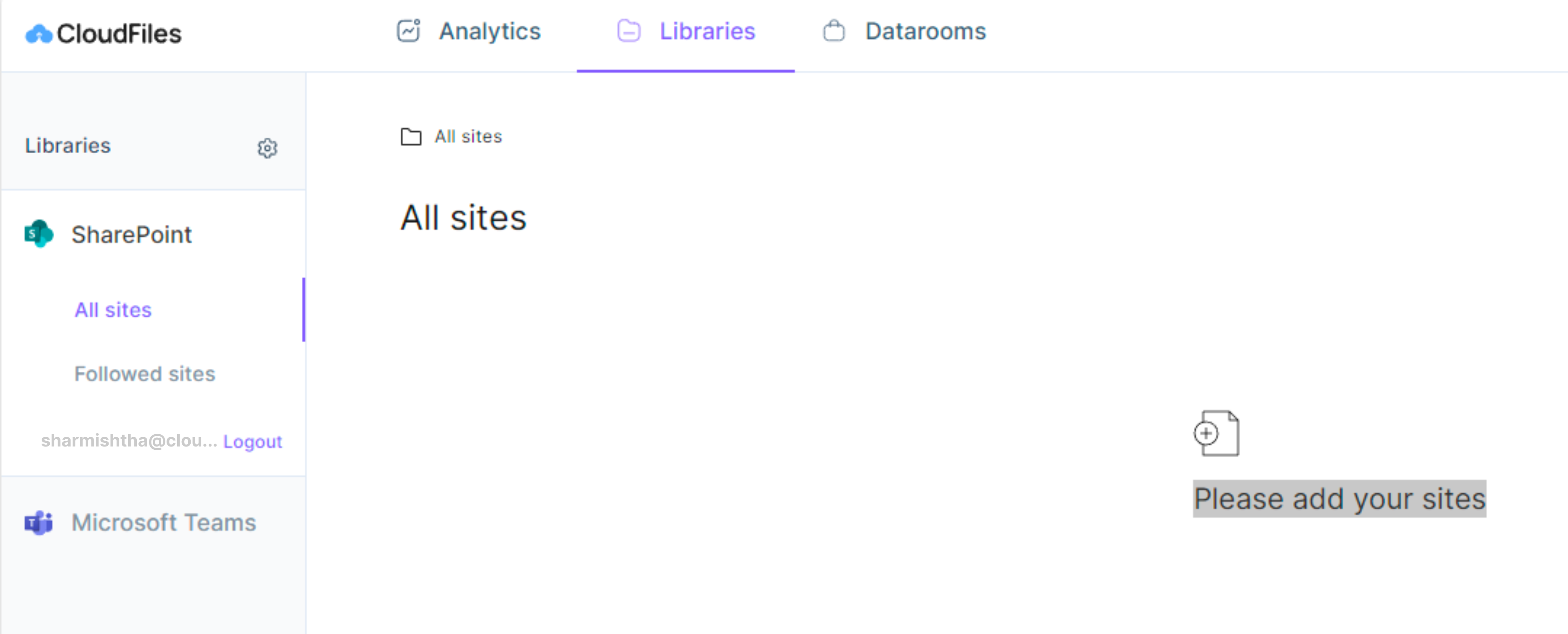Content Library tab showing the SharePoint 